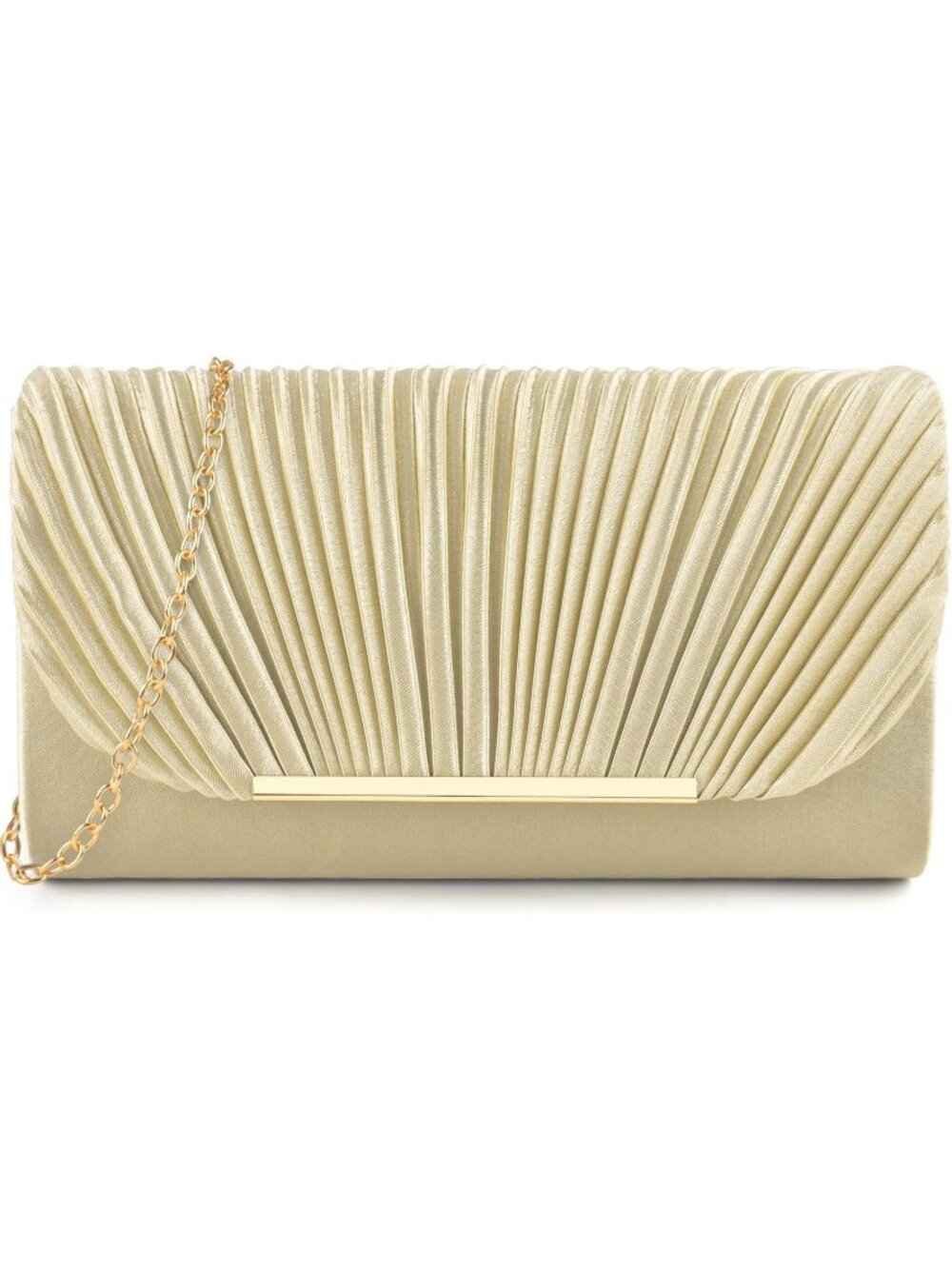 Women's A Gold Clutch Purse Elegant Envelope Crossbody Shoulder Evening Bag